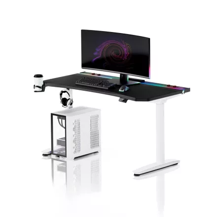 DIABLO X-Forge 1400 elektromos gamer asztal, 140 x 70 cm, fekete-fehér