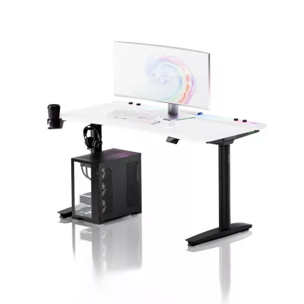 DIABLO X-Forge 1400 elektromos gamer asztal, 140 x 70 cm, fehér-fekete