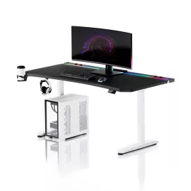   DIABLO X-Forge 1600 elektromos gamer asztal, 160 x 70 cm, fekete-fehér