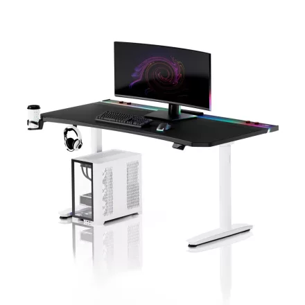 DIABLO X-Forge 1600 elektromos gamer asztal, 160 x 70 cm, fekete-fehér