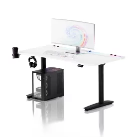   DIABLO X-Forge 1600 elektromos gamer asztal, 160 x 70 cm, fehér-fekete