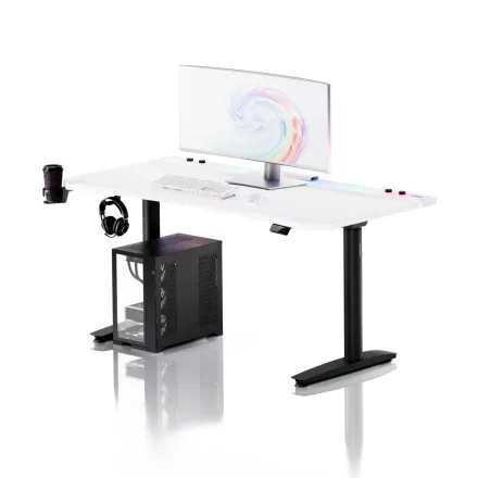 DIABLO X-Forge 1600 elektromos gamer asztal, 160 x 70 cm, fehér-fekete