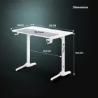 DIABLO X-Mate 1000 kis gamer asztal, 100x60x75 cm, fehér