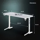 DIABLO X-Mate 1400 gamer asztal, 140x60x75 cm, fehér