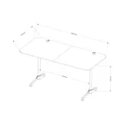 DIABLO X-Mate 1600 gamer asztal, 160x75x75 cm, fehér