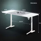 DIABLO X-Mate 1600 gamer asztal, 160x75x75 cm, fehér