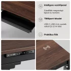 JAN NOWAK EVAN Elektromos állítható magasságú íróasztal, 120x63 cm, fekete/dió