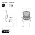 JAN NOWAK ORBIT ergonomikus szánkótalpas tárgyalószék, fejtámla nélkül