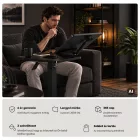 JAN NOWAK BILL állítható magasságú laptopasztal, dönthető lappal, fekete