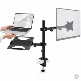   JAN NOWAK MARK Monitor- és laptopállvány 2 az 1-ben, fekete