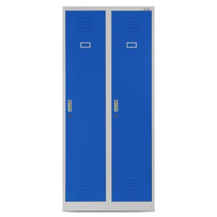 JAN NOWAK KACPER pléh öltözőszekrény, kétmodulos, 800x1800x500, modell szürke-kék