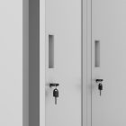 JAN NOWAK KACPER II pléh öltözőszekrény, kétmodulos, 600x1800x500, modell szürke