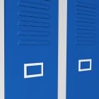 JAN NOWAK KACPER II pléh öltözőszekrény, kétmodulos, 600x1800x500, modell kék