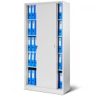 JAN NOWAK KUBA Fém szekrény polcokkal tolóajtókkal, 900x1850x400, modell szürke