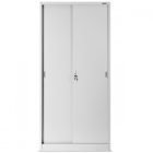 JAN NOWAK KUBA Fém szekrény polcokkal tolóajtókkal, 900x1850x400, modell szürke