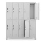 JAN NOWAK BARTEK pléh öltözőszekrény lábakon, 10 rekeszes 1360x1720x450, modell szürke