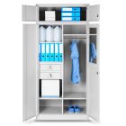 JAN NOWAK BORYS fém öltözőszekrény, 900x1850x500, modell szürke