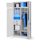 JAN NOWAK BORYS fém öltözőszekrény, 900x1850x500, modell szürke