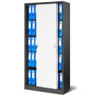 JAN NOWAK KUBA Fém szekrény polcokkal tolóajtókkal, 900x1850x400, modell antracit-fehér