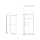 JAN NOWAK KUBA Fém szekrény polcokkal tolóajtókkal, 900x1850x400, modell antracit-fehér