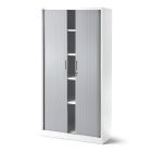 JAN NOWAK DAMIAN Fém szekrény harmonika ajtókkal, 900x1850x450, fehér-szürke