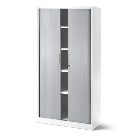   JAN NOWAK DAMIAN Fém szekrény harmonika ajtókkal, 900x1850x450, fehér-szürke