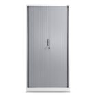 JAN NOWAK DAMIAN Fém szekrény harmonika ajtókkal, 900x1850x450, fehér-szürke