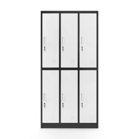   JAN NOWAK IGOR fém öltözőszekrény, 6 rekeszes, 900x1850x450, modell antracit-fehér