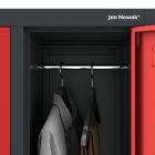 JAN NOWAK BARTEK pléh öltözőszekrény lábakon, 10 rekeszes 1360x1720x450, modell antracit-piros