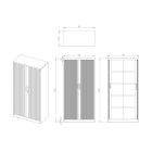 JAN NOWAK DAMIAN Fém szekrény harmonika ajtókkal, 900x1850x450, model szürke