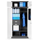 JAN NOWAK BORYS fém öltözőszekrény, 900x1850x500, modell antracit-fehér