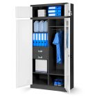 JAN NOWAK BORYS fém öltözőszekrény, 900x1850x500, modell antracit-fehér