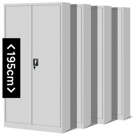   JAN NOWAK JAN H 4x készlet, fém iratszekrény 900x1950x400, modell szürke