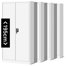   JAN NOWAK JAN H 4x készlet, fém iratszekrény 900x1950x400, modell fehér