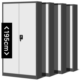  JAN NOWAK JAN H 4x készlet, fém iratszekrény 900x1950x400, modell antracit-fehér