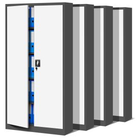   JAN NOWAK JAN 4x készlet fém iratszekrény 900x1850x400, modell antracit-fehér