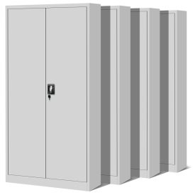   JAN NOWAK JAN 4x készlet fém iratszekrény, 900 x 1850 x 400 mm, szürke