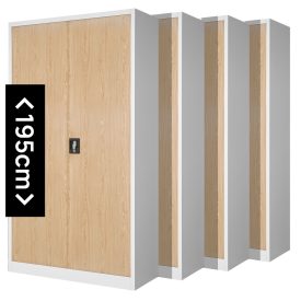   JAN NOWAK JAN H 4x készlet, fém iratszekrény 900x1950x400, modell fehér-sonoma tölgy