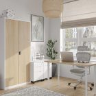 JAN NOWAK JAN H 4x készlet, fém iratszekrény 900x1950x400, modell fehér-sonoma tölgy