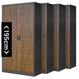   JAN NOWAK JAN H 4x készlet, fém iratszekrény 900x1950x400, modell antracit-dió