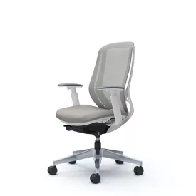   Okamura Sylphy prémium ergonomikus irodai szék - fehér váz, szürke hálós háttámla
