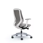 Okamura Sylphy prémium ergonomikus irodai szék - fehér váz, szürke szövet háttámla