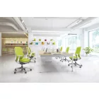 Okamura Sylphy prémium ergonomikus irodai szék - fehér váz, szürke szövet háttámla