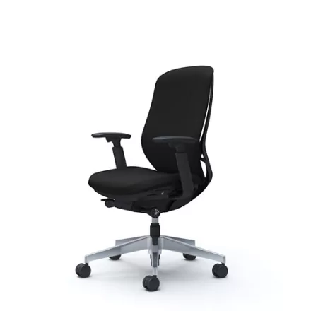 Okamura Sylphy prémium ergonomikus irodai szék - fekete váz, fekete szövet háttámla