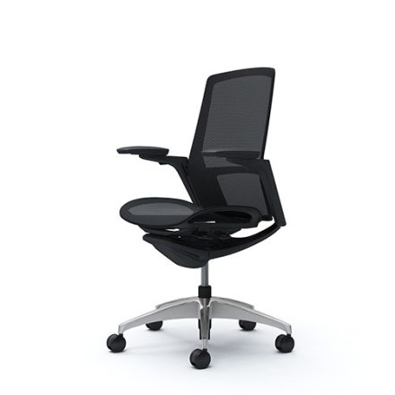 Okamura Finora prémium ergonomikus irodai szék - fekete váz, fekete keret, fekete háló