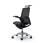 Okamura Finora prémium ergonomikus irodai szék - fekete váz, króm keret, fekete háló
