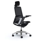 Okamura Finora prémium ergonomikus irodai szék - fekete váz, króm keret, fekete háló