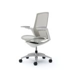 Okamura Finora prémium ergonomikus irodai szék - fehér váz, fehér keret, szürke háló