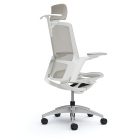 Okamura Finora prémium ergonomikus irodai szék - fehér váz, fehér keret, szürke háló