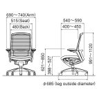 Okamura Finora prémium ergonomikus irodai szék - fekete váz, fekete keret, fekete szövetes ülőlap